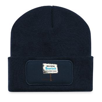 Mia Redn Bavarian dialect Humor - Recycled Patch Beanie - french navy - Front
