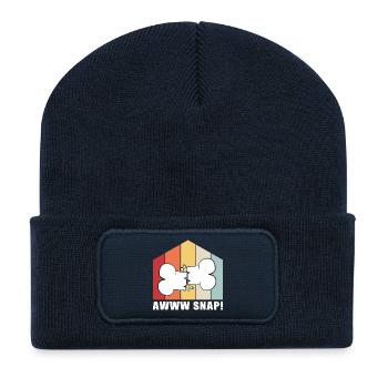 Knochenbruch Halloween Skelett Knochen Armbruch - Recycelte Patch Beanie - French Navy - Vorne