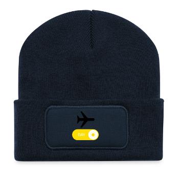Weltreisen - AUF - Recycelte Patch Beanie - French Navy - Vorne