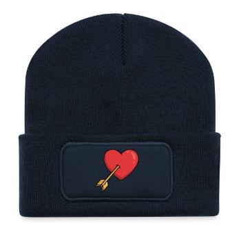 Heart Love Arrow - Recycled Patch Beanie - french navy - Front