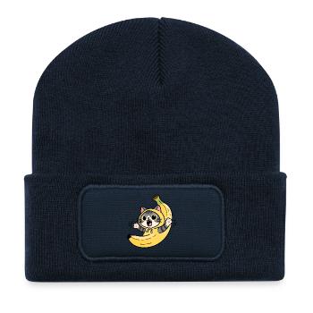 Kawaii Bananenkatze - Recycelte Patch Beanie - French Navy - Vorne
