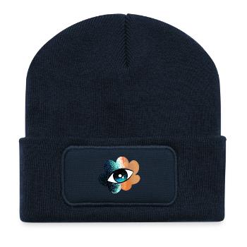 Kosmische Augenblüte - Recycelte Patch Beanie - French Navy - Vorne