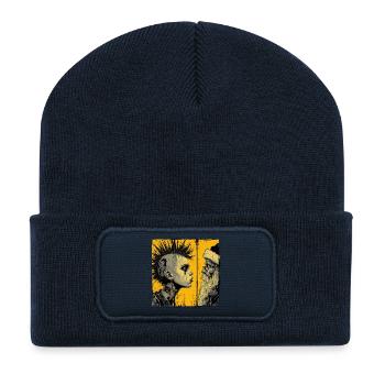 Punk trifft Weihnachtsmann  - Recycelte Patch Beanie - French Navy - Vorne