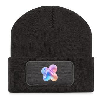 Glossy Pastel Abstract Bubble Design - Recycled Patch Beanie - dark grey - Front