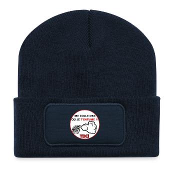 Bleib nicht bei mir, ich rauche - Recycelte Patch Beanie - French Navy - Vorne