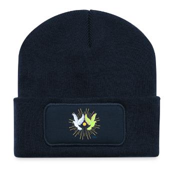 Colombes au lever du soleil Graphique - Beanie recyclé à patch - bleu marine - Devant