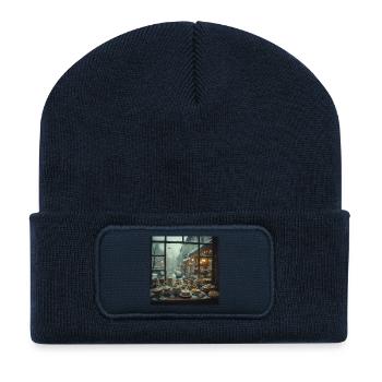 Snowy Window Bakery Pastries - Recycled Patch Beanie - french navy - Front