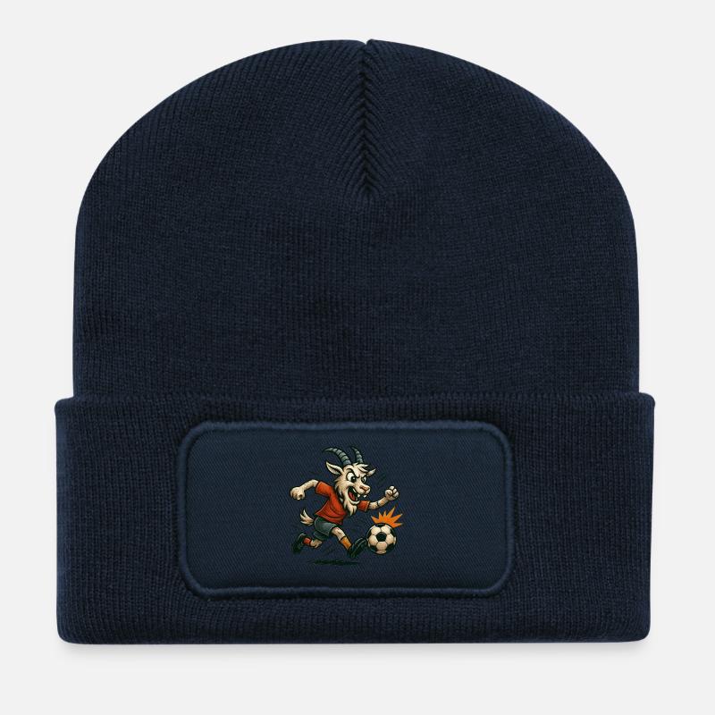 Geißbock Köln - Ziegenstürmer Liga Illustration - Recycelte Patch Beanie - French Navy