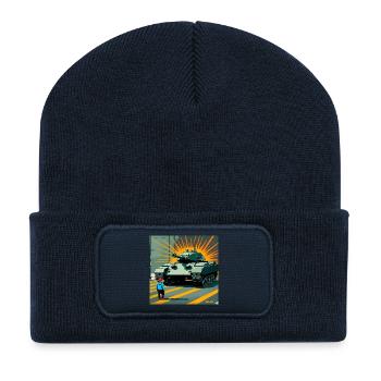 Grenouille de la résistance de Portland - États-Unis Tianmen Square T-Sh - Beanie recyclé à patch - bleu marine - Devant