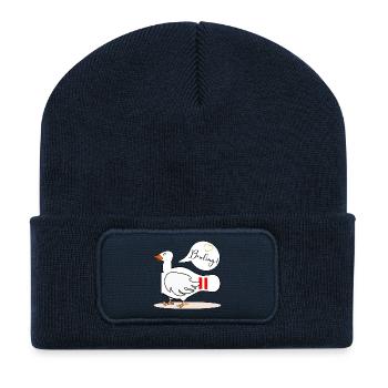 BOWLING DRÔLE D’OIE - Beanie recyclé à patch - bleu marine - Devant