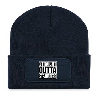 Straight Outta Strausberg - Recycelte Patch Beanie - French Navy - Vorne