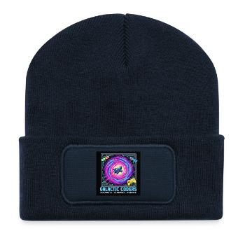 Galaktische Coders Neon Pixel - Recycelte Patch Beanie - French Navy - Vorne