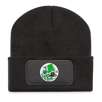 1423-SNOW_BUDDIES_4_EVER_groen-lettres - Beanie recyclé à patch - charbon - Devant