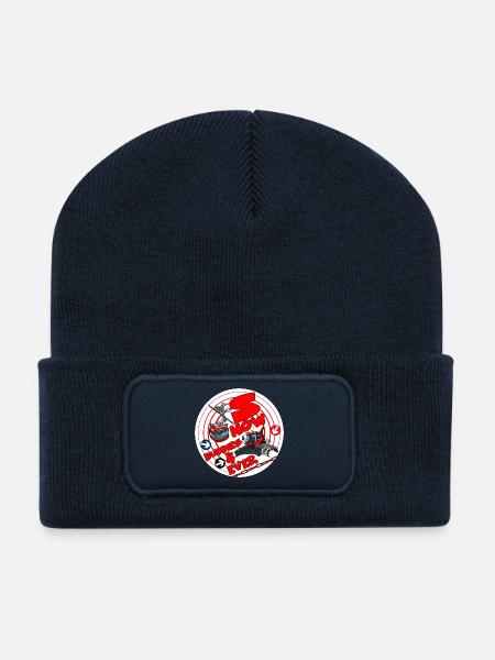 1423-SNOW_BUDDIES_4_EVER_rood-letters - Recycled Patch Beanie - french navy