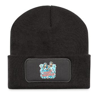 Joyeux Noël de la Sainte Famille - Beanie recyclé à patch - charbon - Devant