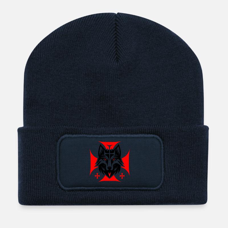 Dämonensilhouette - Recycelte Patch Beanie - French Navy