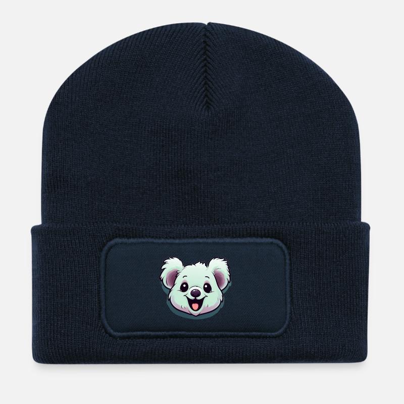 Lachender Koala - Recycelte Patch Beanie - French Navy