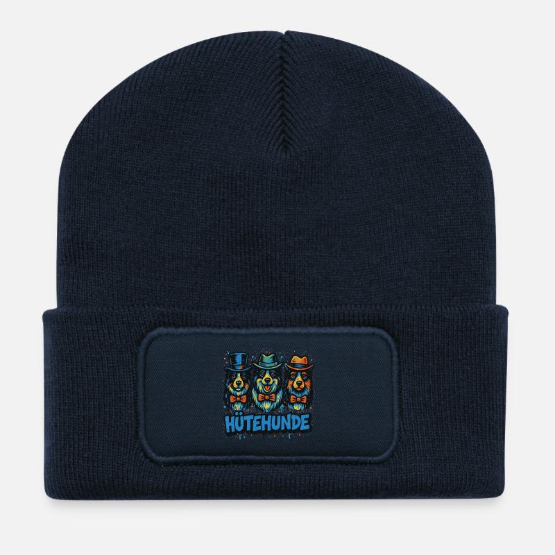 Hütehunde Dreier-Trio - Recycelte Patch Beanie - French Navy