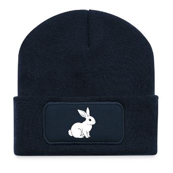 Rabbit Bunny Bunny Dwarf Rabbit Gift - Recycled Patch Beanie - french navy - Front