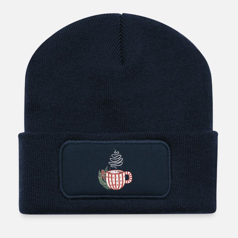 Tasse magique à la cannelle Parfum de Noël - Beanie recyclé à patch - bleu marine