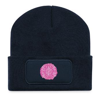 Circle Rose Pink Pattern - Recycled Patch Beanie - french navy - Front
