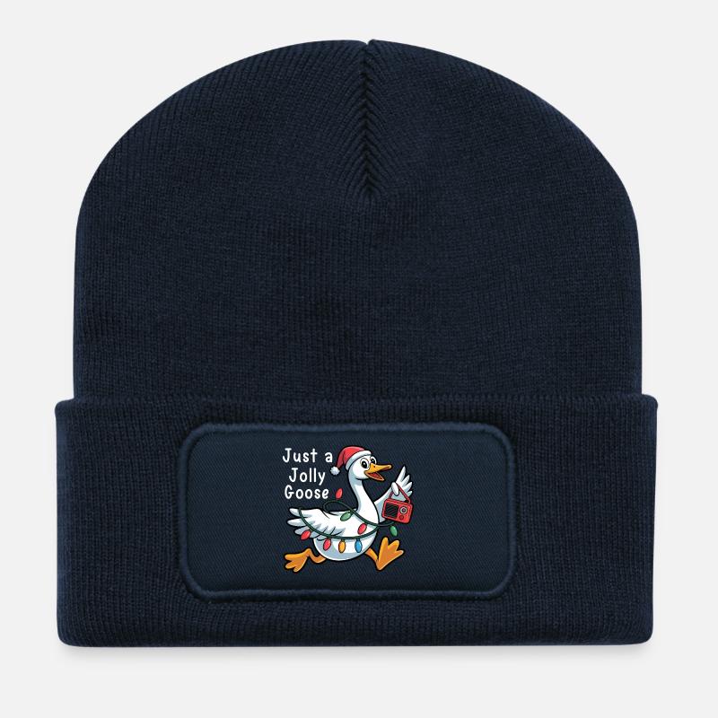 Nur ein lustiges Gänseweihnachten - Recycelte Patch Beanie - French Navy