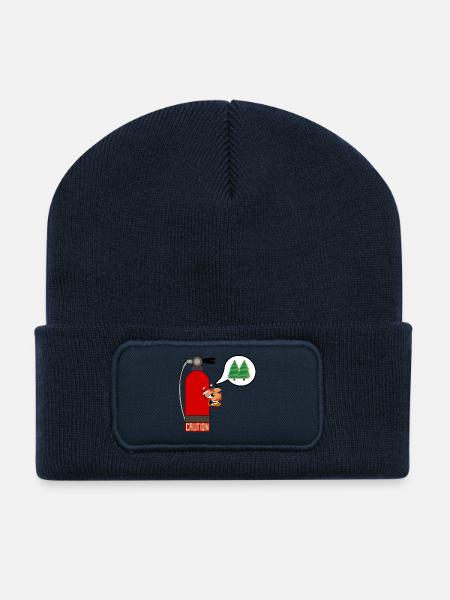 VORSICHT WEIHNACHTSBAUMFEUER - Recycelte Patch Beanie - French Navy