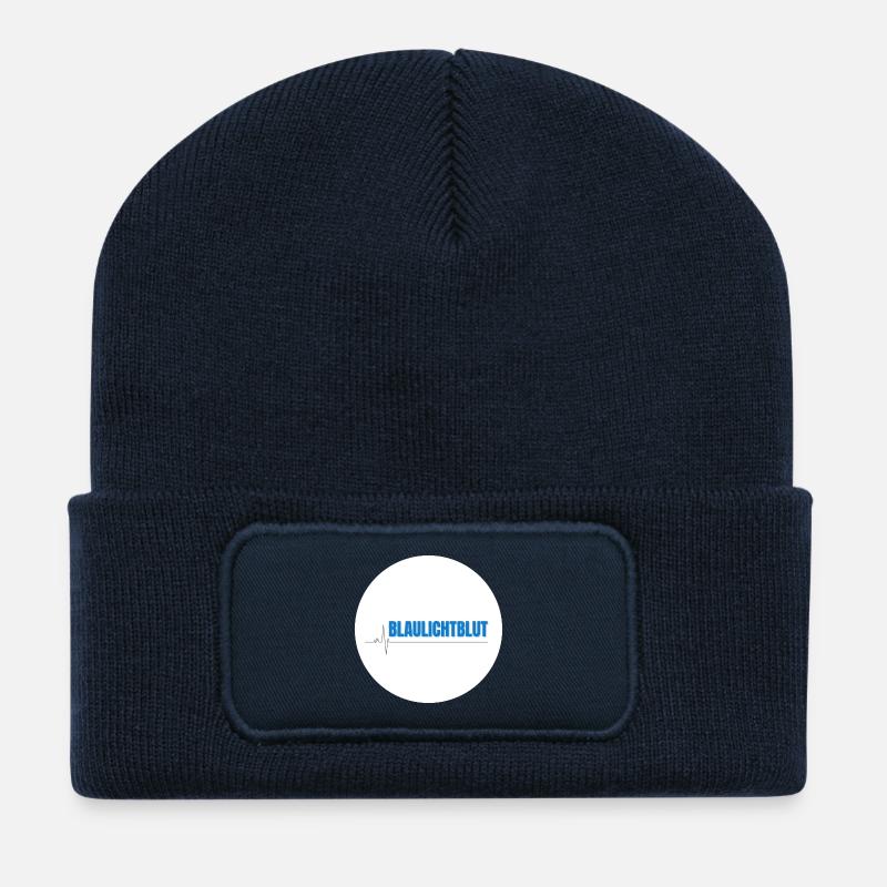 Blaulichtblut – Stolz, Teamgeist und Leidenschaft  - Recycelte Patch Beanie - French Navy