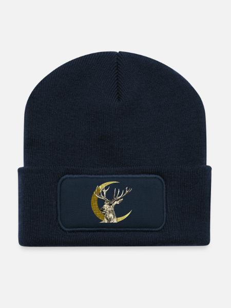 Cerf - Beanie recyclé à patch - bleu marine