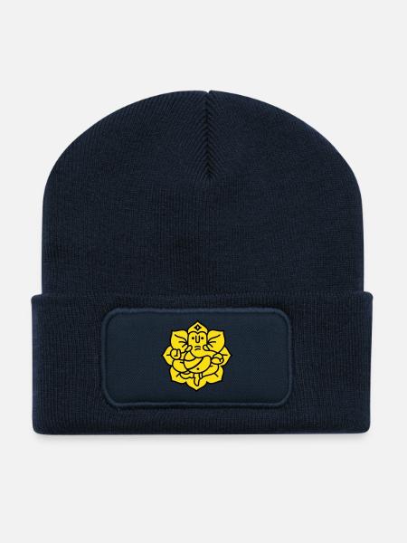 Ganesha Elephant No.02 (Colors changeable) - Recycled Patch Beanie - french navy