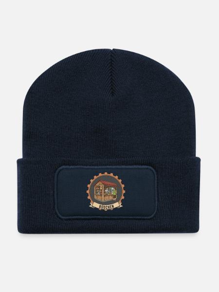 Büdchen sales booth illustration - Recycled Patch Beanie - french navy