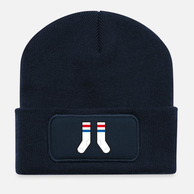 Sportsocken - Recycelte Patch Beanie - French Navy