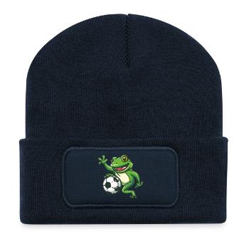 Frog Football - Recycled Patch Beanie - french navy - Front