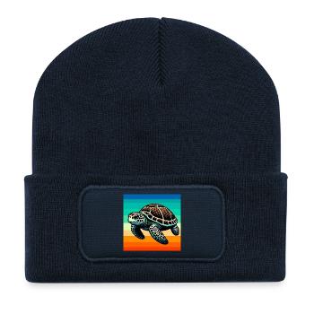 turtle - Recycled Patch Beanie - french navy - Front