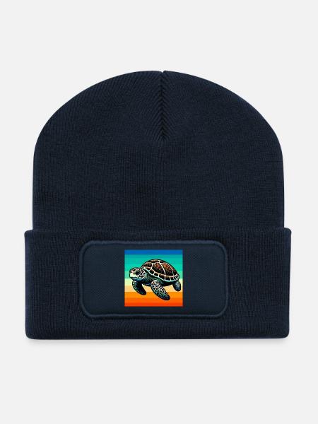 Schildkröte - Recycelte Patch Beanie - French Navy