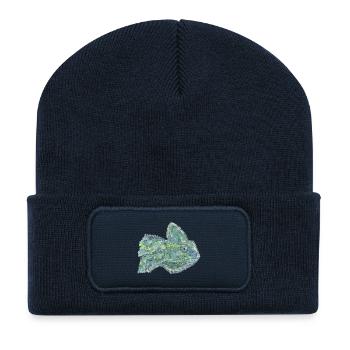 blue turquoise chameleon Chamaeleon zeylandicus - Recycled Patch Beanie - french navy - Front