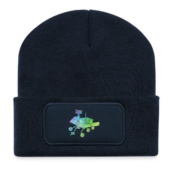 Aventure spatiale sur le rover martienne sur la planète rouge - Beanie recyclé à patch - bleu marine - Devant