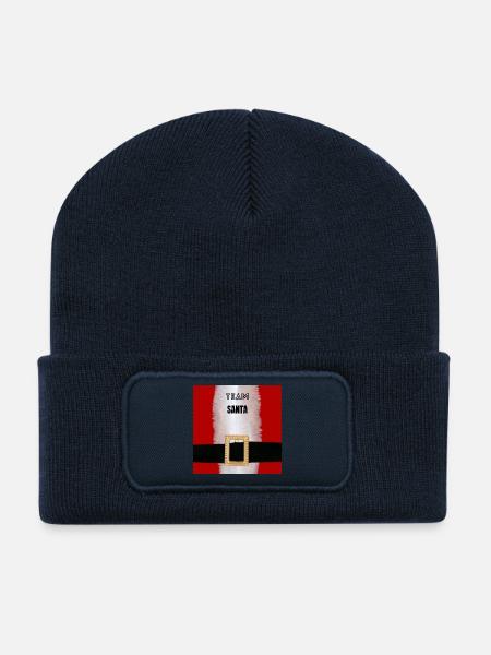 Team Santa Belt Motif - Recycled Patch Beanie - french navy