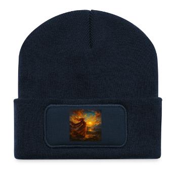 Sunset Gown in Amber Light - Recycled Patch Beanie - french navy - Front