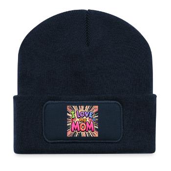 Ich liebe meine Mama - Recycelte Patch Beanie - French Navy - Vorne