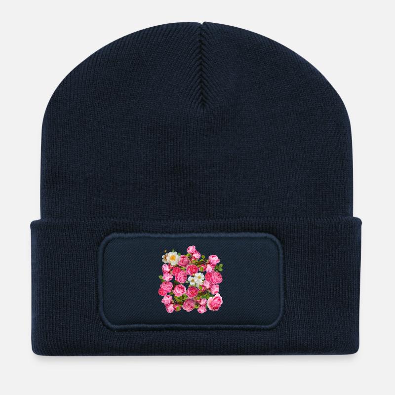 Rose Rose Mix Blossom Magic - Recycled Patch Beanie - french navy