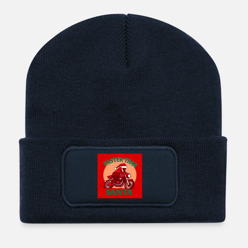 Faster than Santa - Recycled Patch Beanie - french navy
