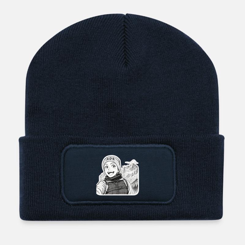 Aventure Manga ADS en Montagne - Beanie recyclé à patch - bleu marine