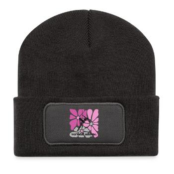 Vertical athlete in flower frame - Recycled Patch Beanie - dark grey - Front