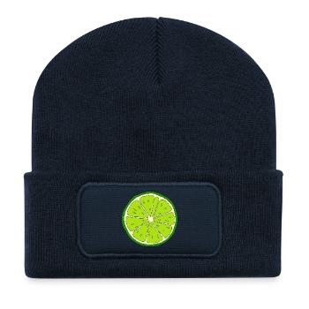 Limettenfarbenes Kostüm, passendes Halloween-Kostü - Recycelte Patch Beanie - French Navy - Vorne