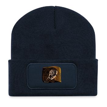 Maske des Glaubens Zentangle - Recycelte Patch Beanie - French Navy - Vorne