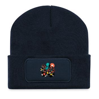 Oktopus Vinyl Mix - Recycelte Patch Beanie - French Navy - Vorne