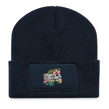 Fleurs de Fuerteventura Plage d’été Palmiers de mer - Beanie recyclé à patch - bleu marine - Devant