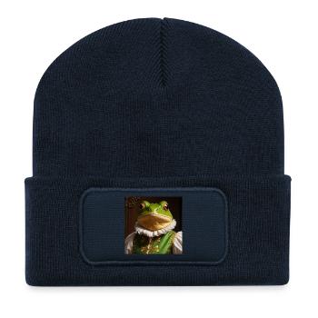 La Grenouille de la Renaissance – Royal Amphibiens - Beanie recyclé à patch - bleu marine - Devant