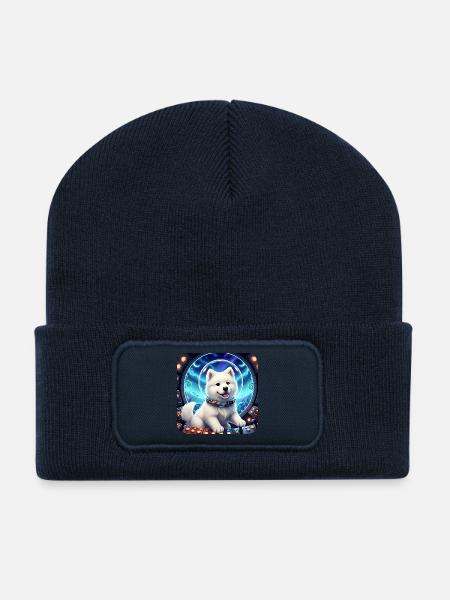 Cosmic Pup in Space Bubble - Recycled Patch Beanie - french navy